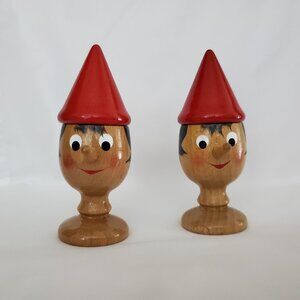 Pinocchio Handcrafted Wooden Soft Boiled Egg Cups - Set of 2